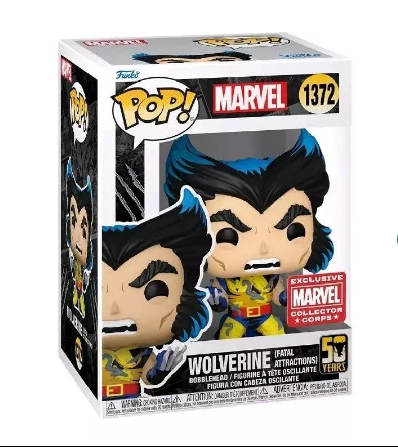 Funko Pop! Wolverine Fatal Attractions Marvel Collector Corps 1372 Blue Hair/Hue